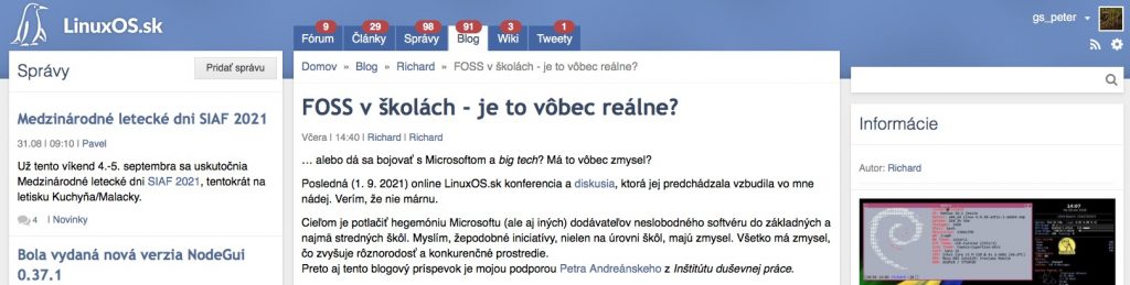 Online diskusia s predstaviteľmi portálu LinuxOS.sk